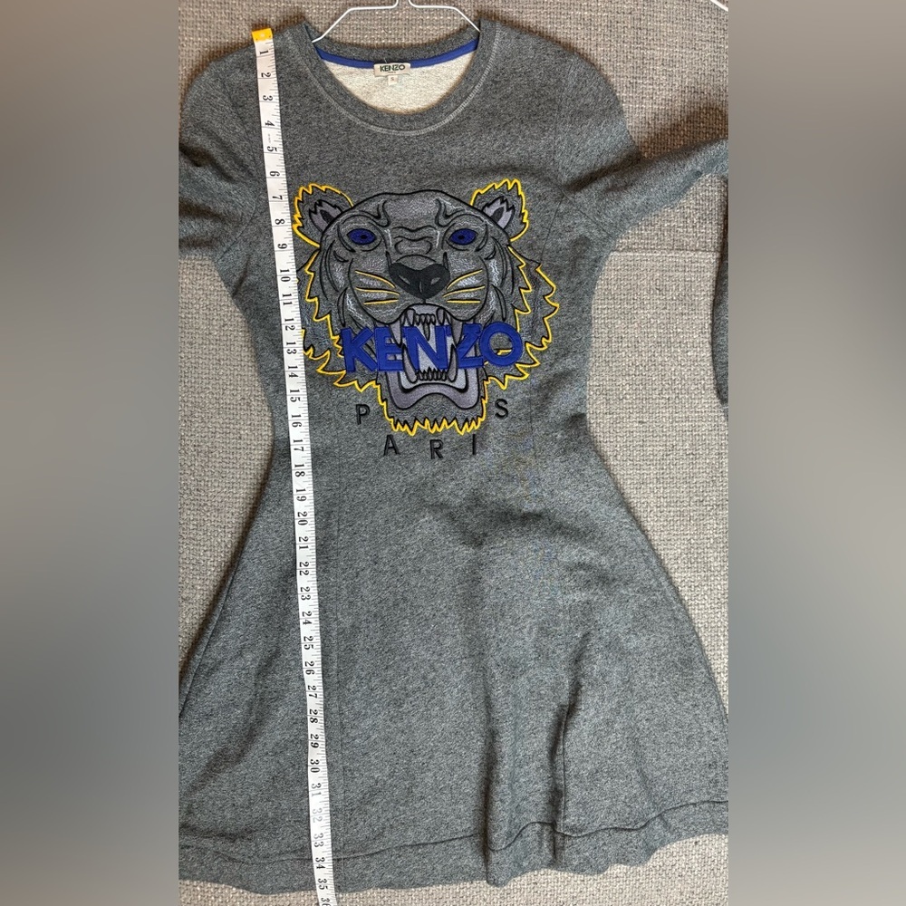 Kenzo Tiger Sweatshirt Dress Gray Cotton Size Small - Picture 9 of 12